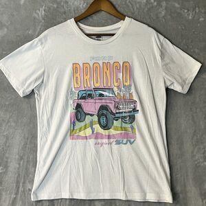 Ford Bronco Graphic Tee XXL Official License Retro SUV Desert White Cotton Shirt